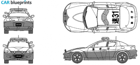 2003 Mazda RX-8 Patrol Car Coupe blueprint